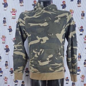 Ovadia & Sons New York split back cut & sew camo Med pullover hoodie sweatshirt
